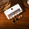 Titanium Steel Heart Shape Star Elephant Zircon Set Earrings Electroplated