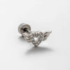 Titanium Steel Heart Shape Sweet Style Zirconia Earrings For Women