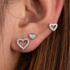 Titanium Steel Heart Shape Sweet Style Zirconia Earrings For Women