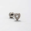 Titanium Steel Heart Shape Sweet Style Zirconia Earrings For Women