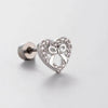 Titanium Steel Heart Shape Sweet Style Zirconia Earrings For Women