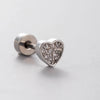 Titanium Steel Heart Shape Sweet Style Zirconia Earrings For Women