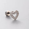 Titanium Steel Heart Shape Sweet Style Zirconia Earrings For Women