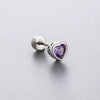 Titanium Steel Heart Shape Zircon Earrings For Women With Fresh Style