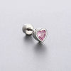 Titanium Steel Heart Shape Zircon Earrings For Women With Fresh Style