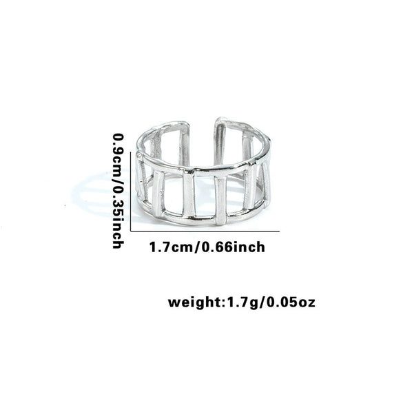 Titanium Steel Heart Shaped Geometric Ring With Electroplating For Female And Unisex Style