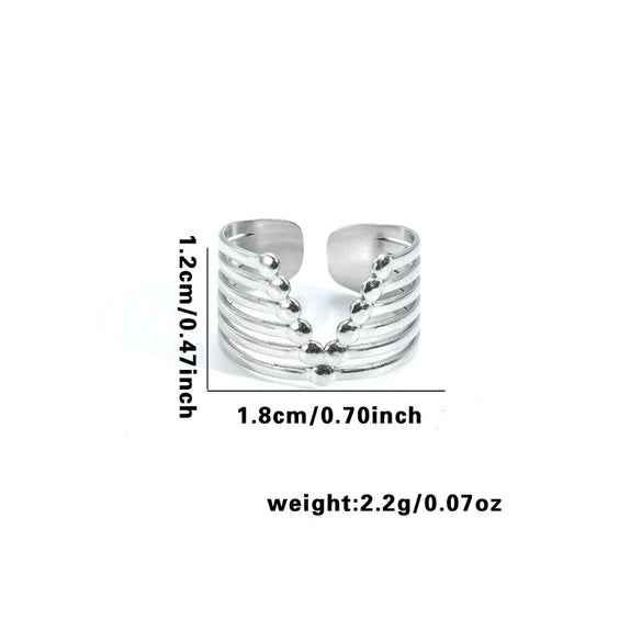 Titanium Steel Heart Shaped Geometric Ring With Electroplating For Female And Unisex Style