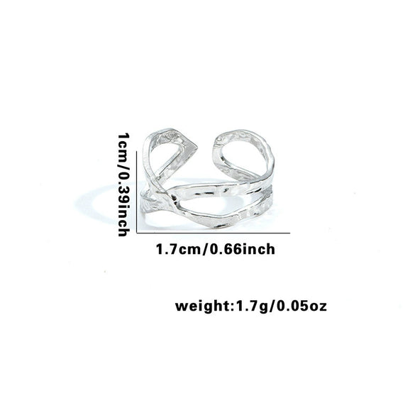 Titanium Steel Heart Shaped Geometric Ring With Electroplating For Female And Unisex Style
