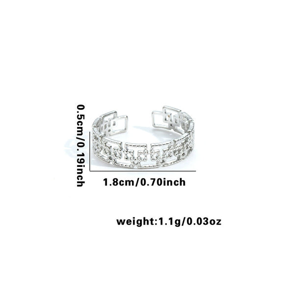 Titanium Steel Heart Shaped Geometric Ring With Electroplating For Female And Unisex Style