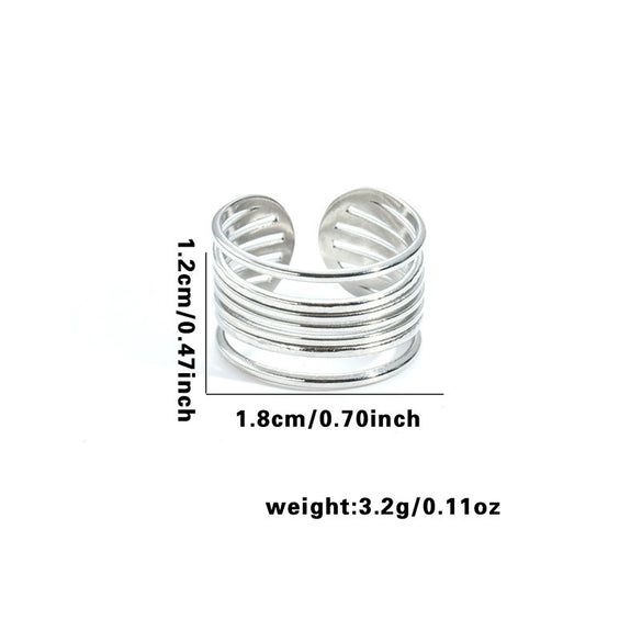 Titanium Steel Heart Shaped Geometric Ring With Electroplating For Female And Unisex Style