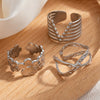 Titanium Steel Heart Shaped Geometric Ring With Electroplating For Female And Unisex Style