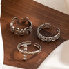 Titanium Steel Heart Shaped Geometric Ring With Electroplating For Female And Unisex Style