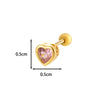 Titanium Steel Heart Shaped Inlaid Zircon Women's Piercing Earrings With Small Fresh Style