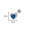 Titanium Steel Heart Shaped Inlaid Zircon Women's Piercing Earrings With Small Fresh Style
