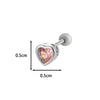 Titanium Steel Heart Shaped Inlaid Zircon Women's Piercing Earrings With Small Fresh Style