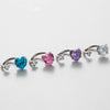 Titanium Steel Heart Shaped Inlaid Zircon Women's Ring Ear Nail