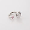 Titanium Steel Heart Shaped Inlaid Zircon Women's Ring Ear Nail