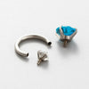 Titanium Steel Heart Shaped Inlaid Zircon Women's Ring Ear Nail