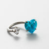 Titanium Steel Heart Shaped Inlaid Zircon Women's Ring Ear Nail
