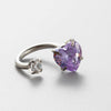 Titanium Steel Heart Shaped Inlaid Zircon Women's Ring Ear Nail