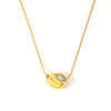 Titanium Steel Heart Shaped Necklace With 18K Gold Plated Electroplating For Women Snake Bone Chain