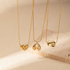 Titanium Steel Heart Shaped Necklace With 18K Gold Plated Electroplating For Women Snake Bone Chain