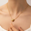 Titanium Steel Heart Shaped Necklace With 18K Gold Plated Electroplating For Women Snake Bone Chain