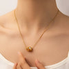 Titanium Steel Heart Shaped Necklace With 18K Gold Plated Electroplating For Women Snake Bone Chain