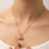 Titanium Steel Heart Shaped Necklace With 18K Gold Plated Electroplating For Women Snake Bone Chain