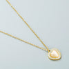 Titanium Steel Heart Shaped Pendant Necklace With Cat's Eye Stone And Zircon Geometric Electroplated O Chain