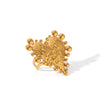 Titanium Steel Heart Shaped Ring And Earrings With Hammer Pattern And Exaggerated Design Electroplated