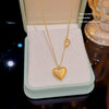 Titanium Steel Heart Shaped Women's Light Luxury Niche Love Collarbone Necklace With Design Sense And Simple Sweet Style