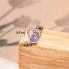 Titanium Steel Heart Shaped Zircon Earrings With Double Head Screw For Unisex Fashion Style
