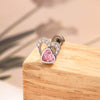 Titanium Steel Heart Shaped Zircon Earrings With Double Head Screw For Unisex Fashion Style