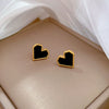 Titanium Steel Heart Shell Geometric Electroplated Minimalist Unisex Earrings