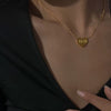 Titanium Steel Heart Stackable Necklace With Letters Numbers Text Electroplating