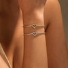 Titanium Steel Heart Zircon Bracelet Couple's Style 18K Gold Plated Electroplated