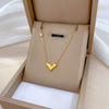 Titanium Steel Heart Zircon Normcore Style Electroplated Necklace With Geometric Pattern For Unisex