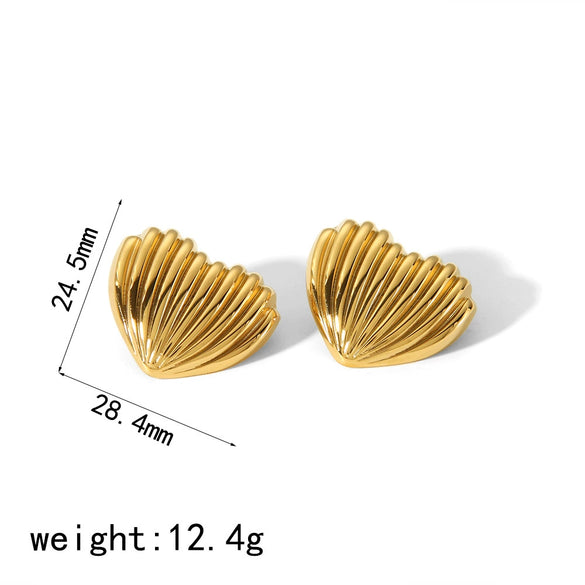 Titanium Steel Heartshaped Electroplated Fashion Earrings