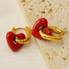 Titanium Steel Heartshaped Geometric Fashion Women's Earrings With Electroplating