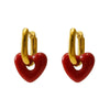 Titanium Steel Heartshaped Geometric Fashion Women's Earrings With Electroplating