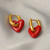 Titanium Steel Heartshaped Geometric Fashion Women's Earrings With Electroplating