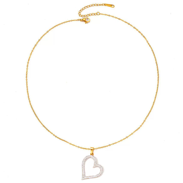 Titanium Steel Heartshaped Jewelry Twopiece Set With Electroplating For Women