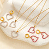 Titanium Steel Heartshaped Jewelry Twopiece Set With Electroplating For Women