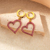 Titanium Steel Heartshaped Jewelry Twopiece Set With Electroplating For Women