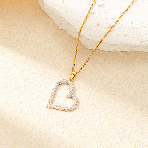 Titanium Steel Heartshaped Jewelry Twopiece Set With Electroplating For Women