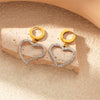 Titanium Steel Heartshaped Jewelry Twopiece Set With Electroplating For Women