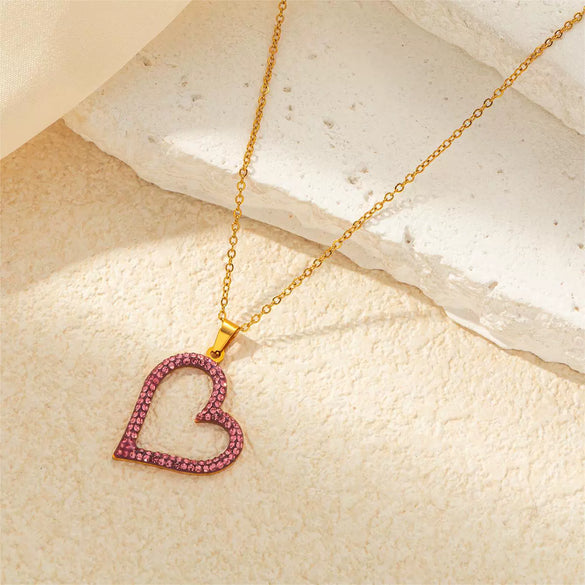 Titanium Steel Heartshaped Jewelry Twopiece Set With Electroplating For Women