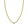 Titanium Steel Heartshaped Light Luxury Cuban Chain Necklace With Furnace Vacuum Plating And Diamond Design