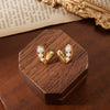 Titanium Steel Heartshaped Light Luxury Earrings With Electroplating Design For Women